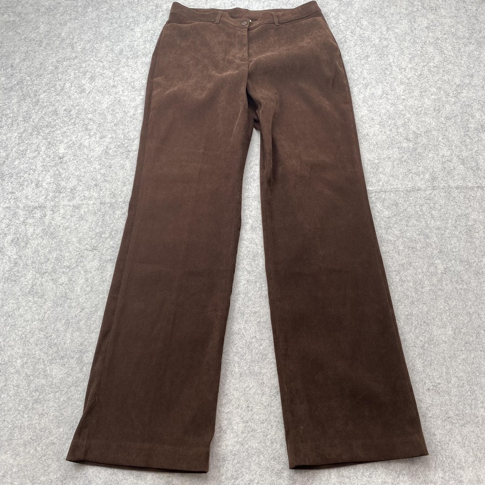 Coldwater Creek Dress Pants Womens 8 (30x31) Brown Stretch Twill Straight Leg